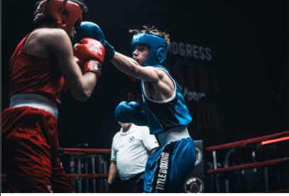 Coach Hudson in the boxing ring at Lions Boxing in Bowmanville